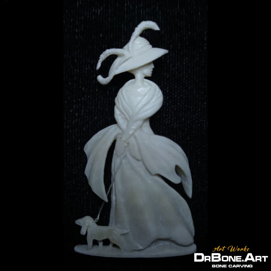 Lady in Hat with Dog